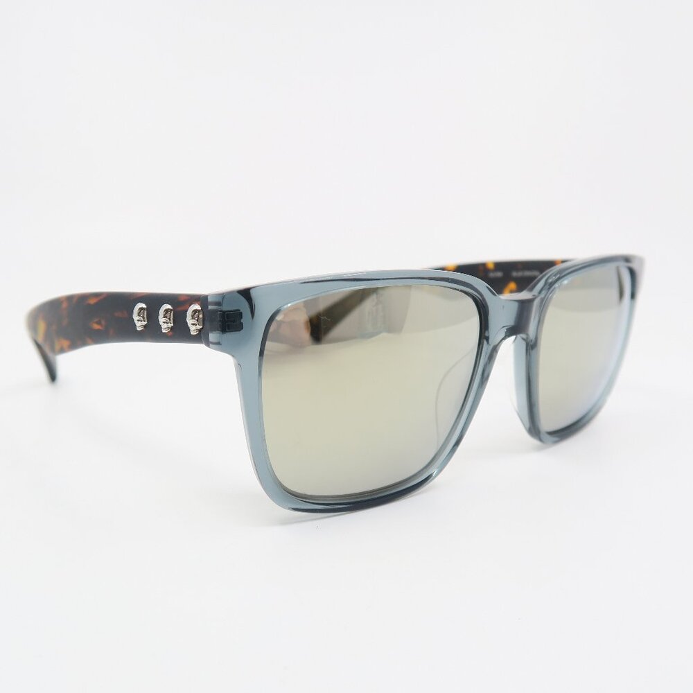John Varvatos SJV554 56mm Blue Crystal Mirror with Skulls, New Men's Sunglasses. - Picture 3 of 10